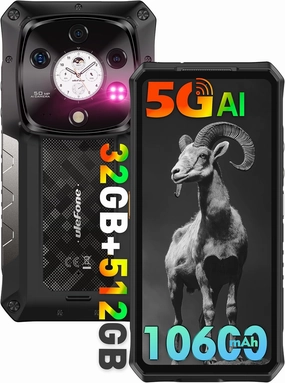 Ulefone Armor 28 Pro 5G AI Rugged Phone, 32GB 512GB/2TB Expansion, MTK Dimensity 7300, 6.67" AMLOD Dual Screen, 64MP 50MP 50MP Real Camera, 10600mAh/120W, 50W Wireless Charging, WiFi 6E, Widevine L1