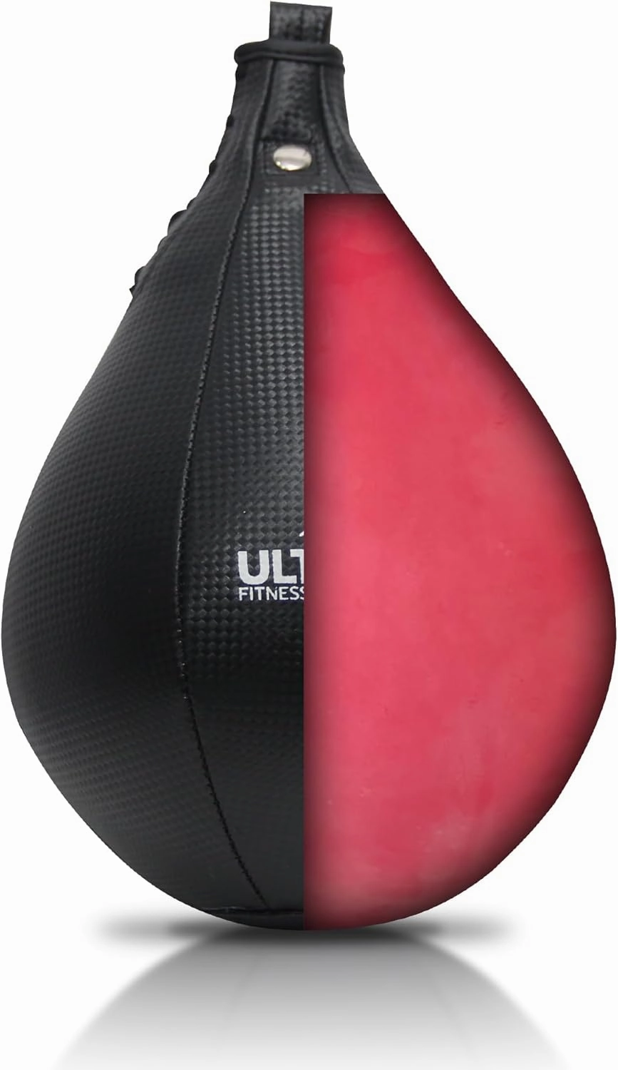 Ultimate Fitness Speed Bag - Boxing Leather MMA Muay Thai Training Punching Dodge Workout Speedball Kicking Striking Ball Kit with Hanging Swivel, Neddle, Screw Set