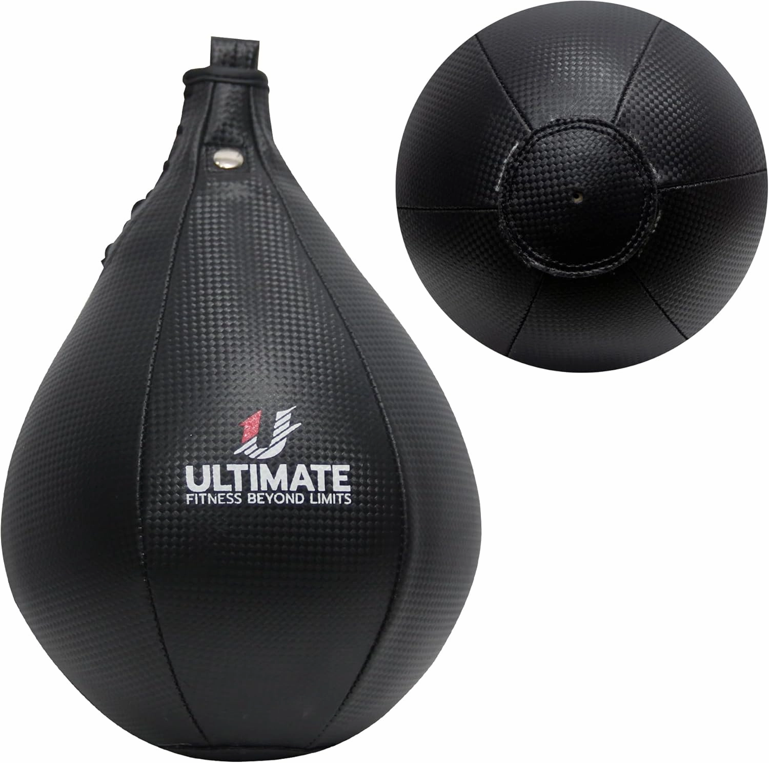 Ultimate Fitness Speed Bag - Boxing Leather MMA Muay Thai Training Punching Dodge Workout Speedball Kicking Striking Ball Kit with Hanging Swivel, Neddle, Screw Set