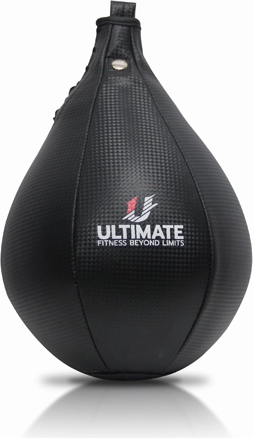 Ultimate Fitness Speed Bag - Boxing Leather MMA Muay Thai Training Punching Dodge Workout Speedball Kicking Striking Ball Kit with Hanging Swivel, Neddle, Screw Set