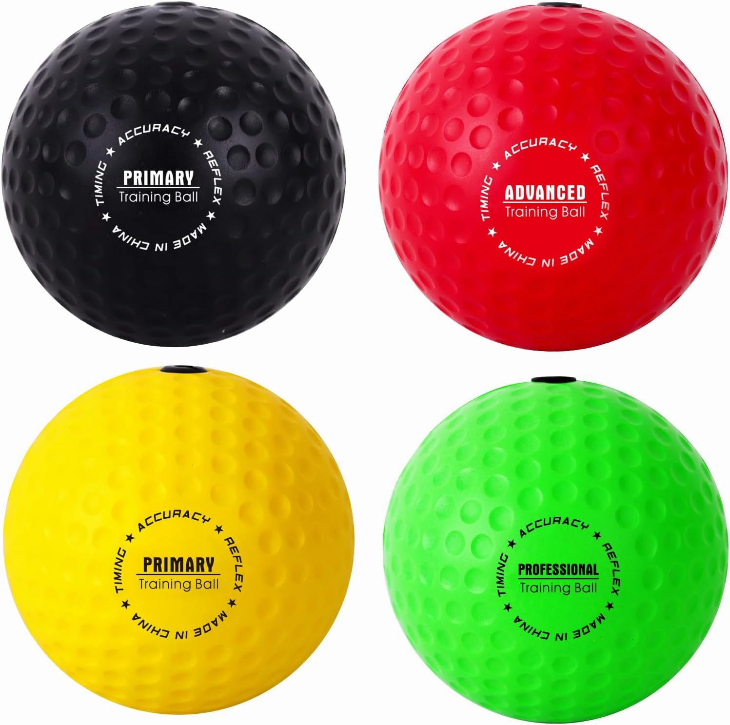 Ultimate Reflex Ball Set - 4 React Reflex Ball Plus 2 Adjustable Headband, Great for Reflex, Timing, Accuracy, Focus and Hand Eye Coordination Training for Boxing, MMA and Krav Mega