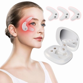 Under Eyes Face Red Light Therapy Massager, Eye Led Red Light Beauty Device Under Eye Patches Lift Tools Eye Bag Remover for Reduce Dark Circles Puffiness Wrinkles Relax Eye Strain