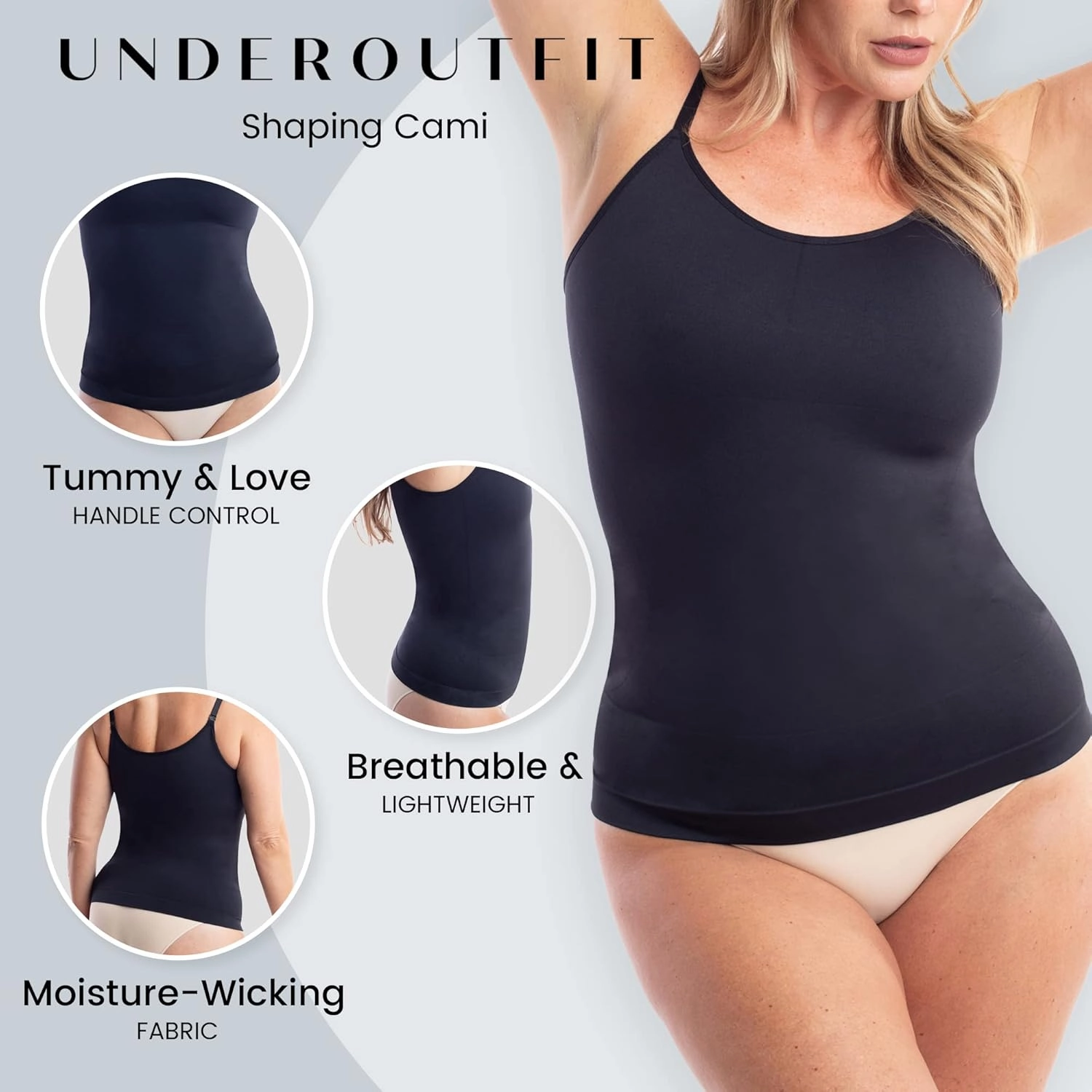 Underoutfit Shaper Cami for Women - Tummy Control with Slimming Compression