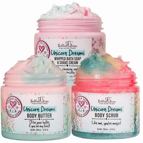 Unicorn Dreams Body Scrub, Whipped Bath Soap & Body Butter Bundle