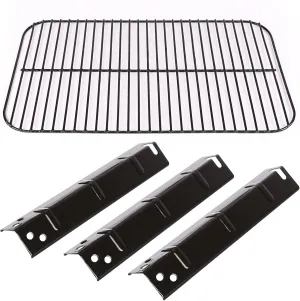 Uniflasy Grill Replacement Parts Kit for 3-Burner Walmart Expert Grill XG10-101-002-02 Porcelain Steel Heat Plate Shield and Porcelain Steel Cooking Grate