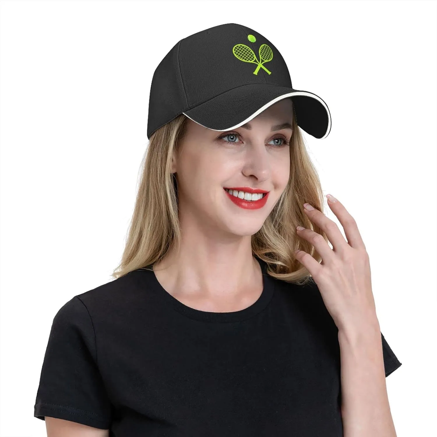 Unisex Love Tennis Baseball Cap Adjustable, Tennis Racket Ball Baseball Hat for Men Women
