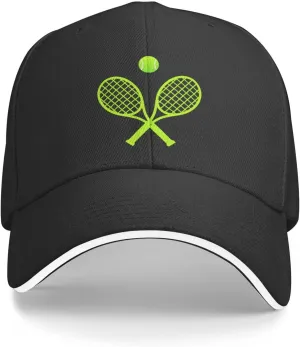 Unisex Love Tennis Baseball Cap Adjustable, Tennis Racket Ball Baseball Hat for Men Women