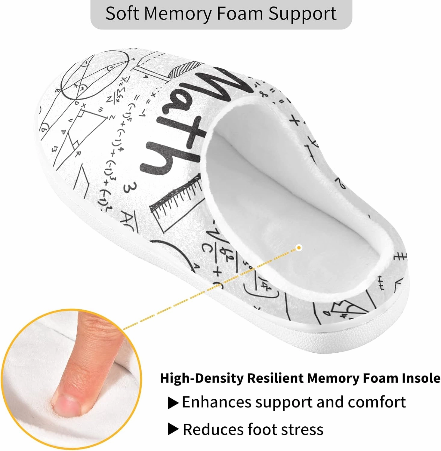 Unisex Memory Foam House Slippers Non-Skid Soft Warm Sole Coral Fleece Slip-on Closed Toe Hand Free Shoes for Bedroom Travel 6-17
