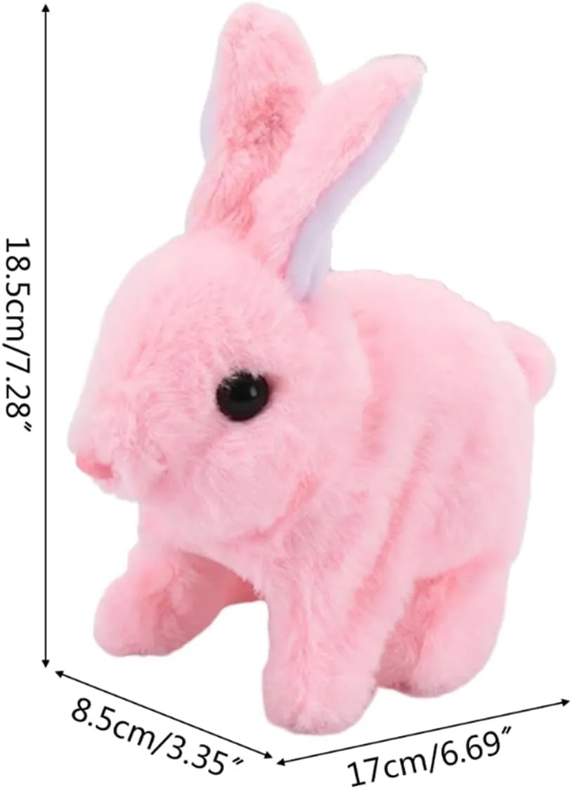 Upgrade My Realistic Bunny Toy, 2025 New Easter Plush Educational Interactive Bunnies Can Walk and Talk, Handmade Hopping Easter Realistic Bunny Toy for Kids (White, with Carrot)