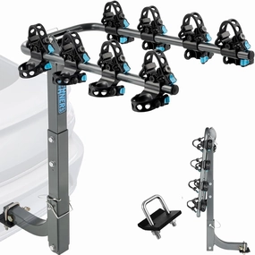 Upgrade 2.0 Hitch Bike Rack – Heavy-Duty Dual Locking, 240LBS Max Load | Hanging Bike Carrier for Car, SUV, Truck & RV with 2” Receiver, High-Strength Double Arms for Enhanced Stability