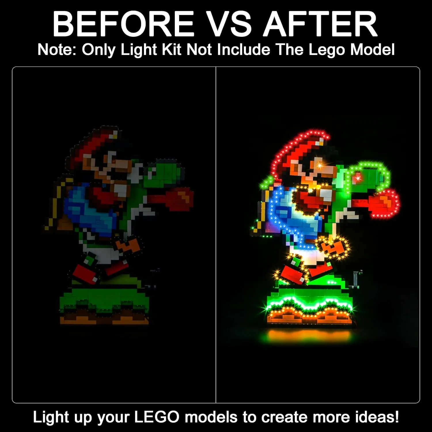 Upgraded Led Light Kit Compatible with Lego Super Mario World - Mario & Yoshi Building Set, Lights Decoration Compatible with Lego 71438 (Model Not Included)