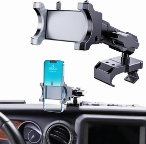 Upgraded Metal Phone Mount for Jeep Wrangler JL JLU 2018-2023 and Gladiator JT 2020 2021 2022 2023 Phone Holder Dash Mount System Kit Dashboard Accessories Driver Side (Not for 4xe)