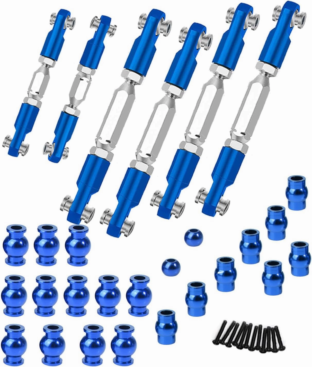 Upgrades Part for 1/10 Senton MEGA550/Granite MEGA550,Aluminum Adjustable Turnbuckles Camber Links Toe Link &Alloy Suspension Link Pivot Ball,Shock Pivot Ball Set,Navy Blue