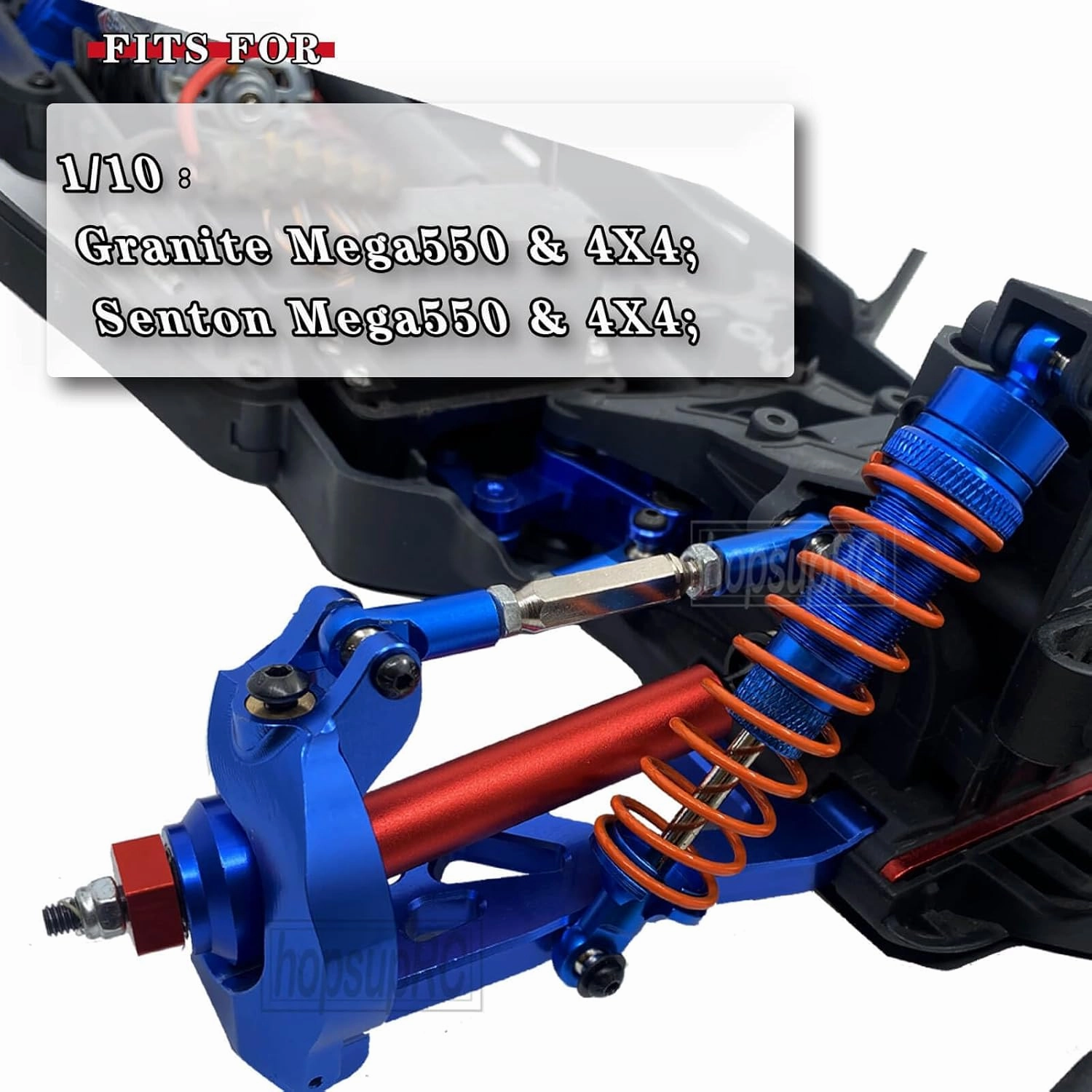 Upgrades Part for 1/10 Senton MEGA550/Granite MEGA550,Aluminum Adjustable Turnbuckles Camber Links Toe Link &Alloy Suspension Link Pivot Ball,Shock Pivot Ball Set,Navy Blue