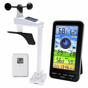 Urageuxy Weather Station Wireless Indoor Outdoor with Remote Sensor, Home Weather Station with Wind Speed/Direction, Indoor/Outdoor Thermometer and Hygrometer for Home, Yard (No WiFi)