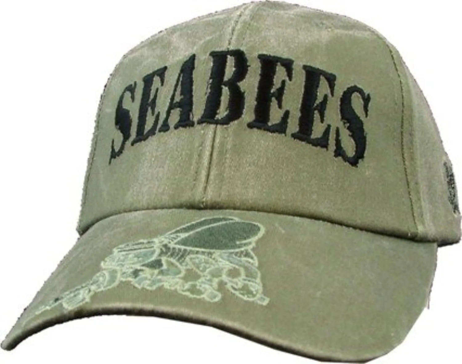 U.S. Navy Seabees Hat - USN OD Green Baseball Cap