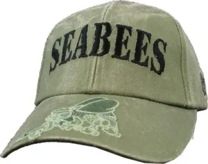 U.S. Navy Seabees Hat - USN OD Green Baseball Cap