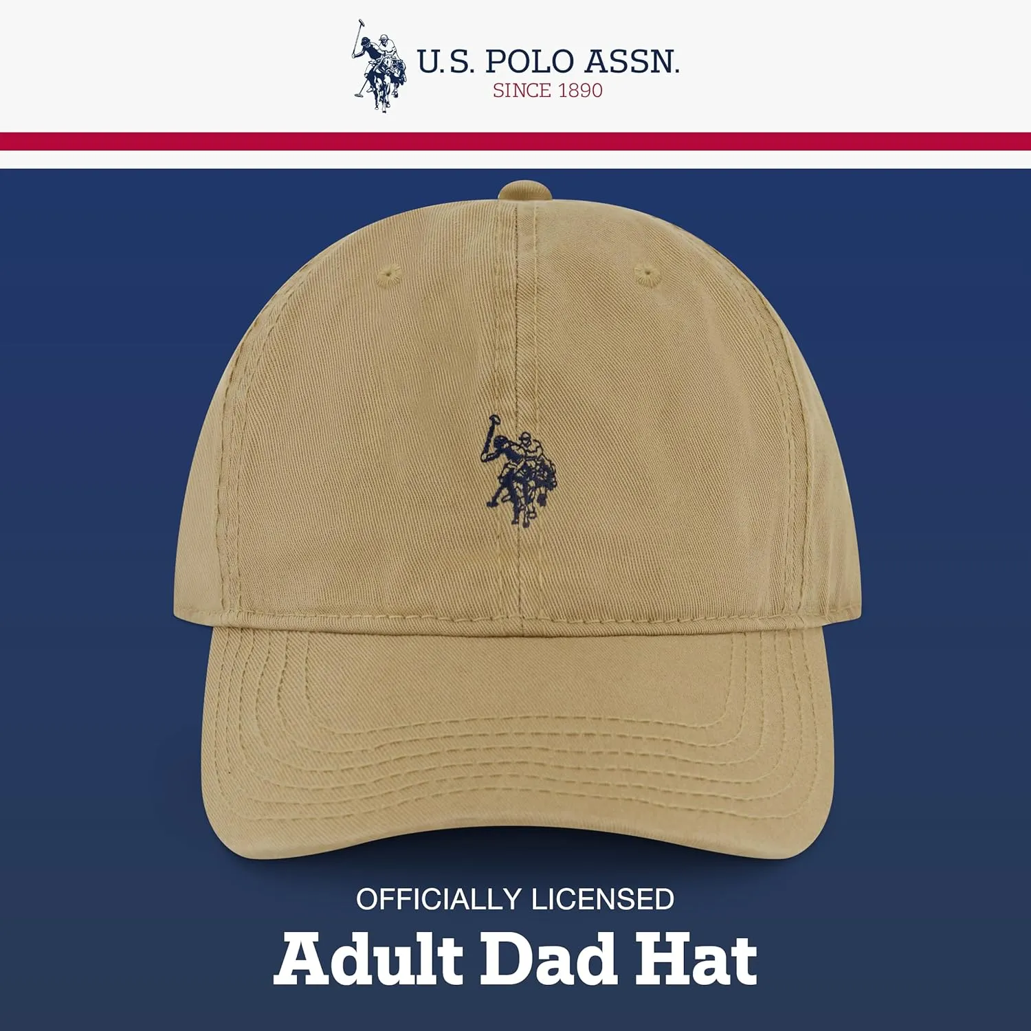 U.S. Polo Assn. Small Polo Pony Logo Baseball Hat, 100% Cotton, Adjustable Cap