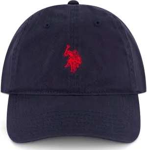 U.S. Polo Assn. Small Polo Pony Logo Baseball Hat, 100% Cotton, Adjustable Cap