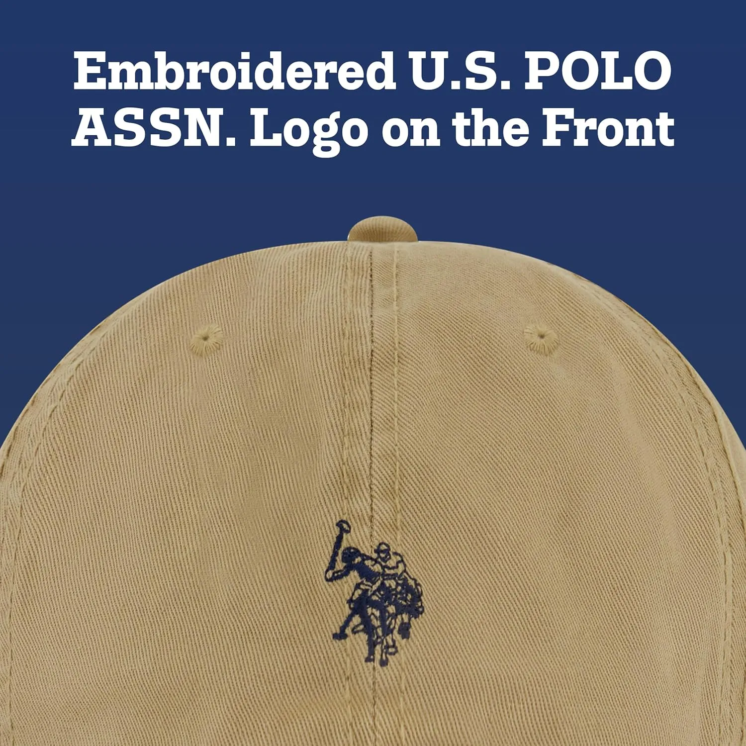 U.S. Polo Assn. Small Polo Pony Logo Baseball Hat, 100% Cotton, Adjustable Cap