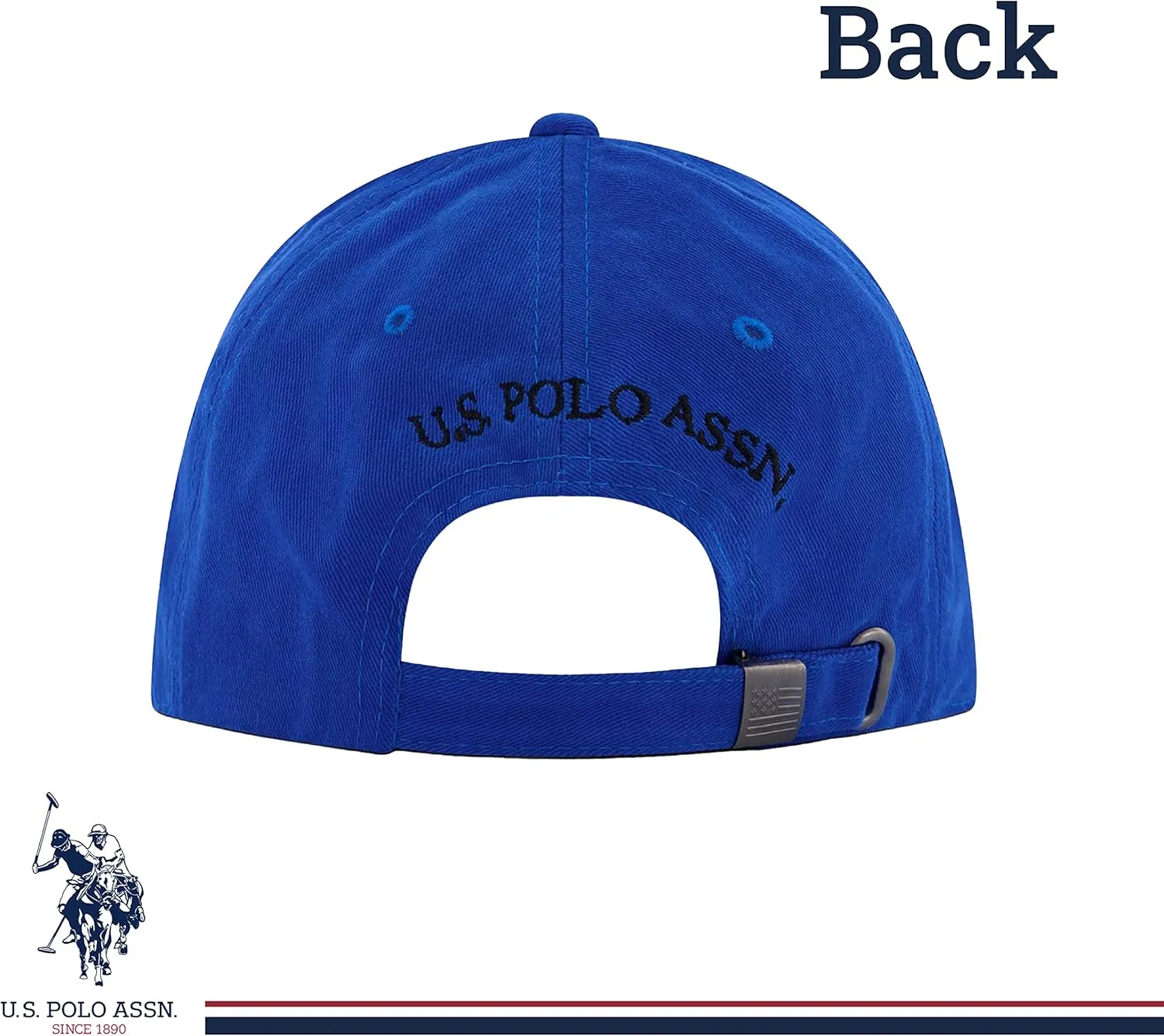 U.S. Polo Assn. Small Polo Pony Logo Baseball Hat, 100% Cotton, Adjustable Cap