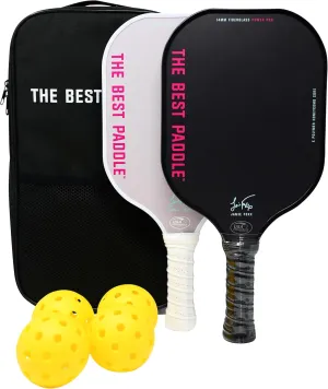 USAPA Certified Pickleball Starter Kit - Pickleball Paddles Set of 2, 2 Pickle Ball Rackets, 4 Balls, 1 Bag, Pickle-Ball Equipment