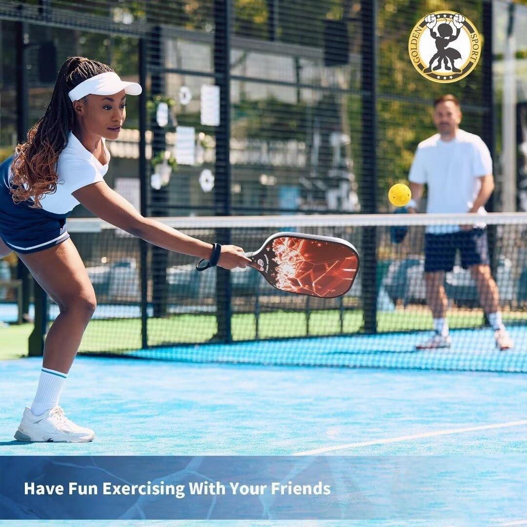USAPA Approved Pickleball Paddles Set of 2 - Fiberglass Surface Rackets With Carry Bag - Outdoor Games Set for Beginners