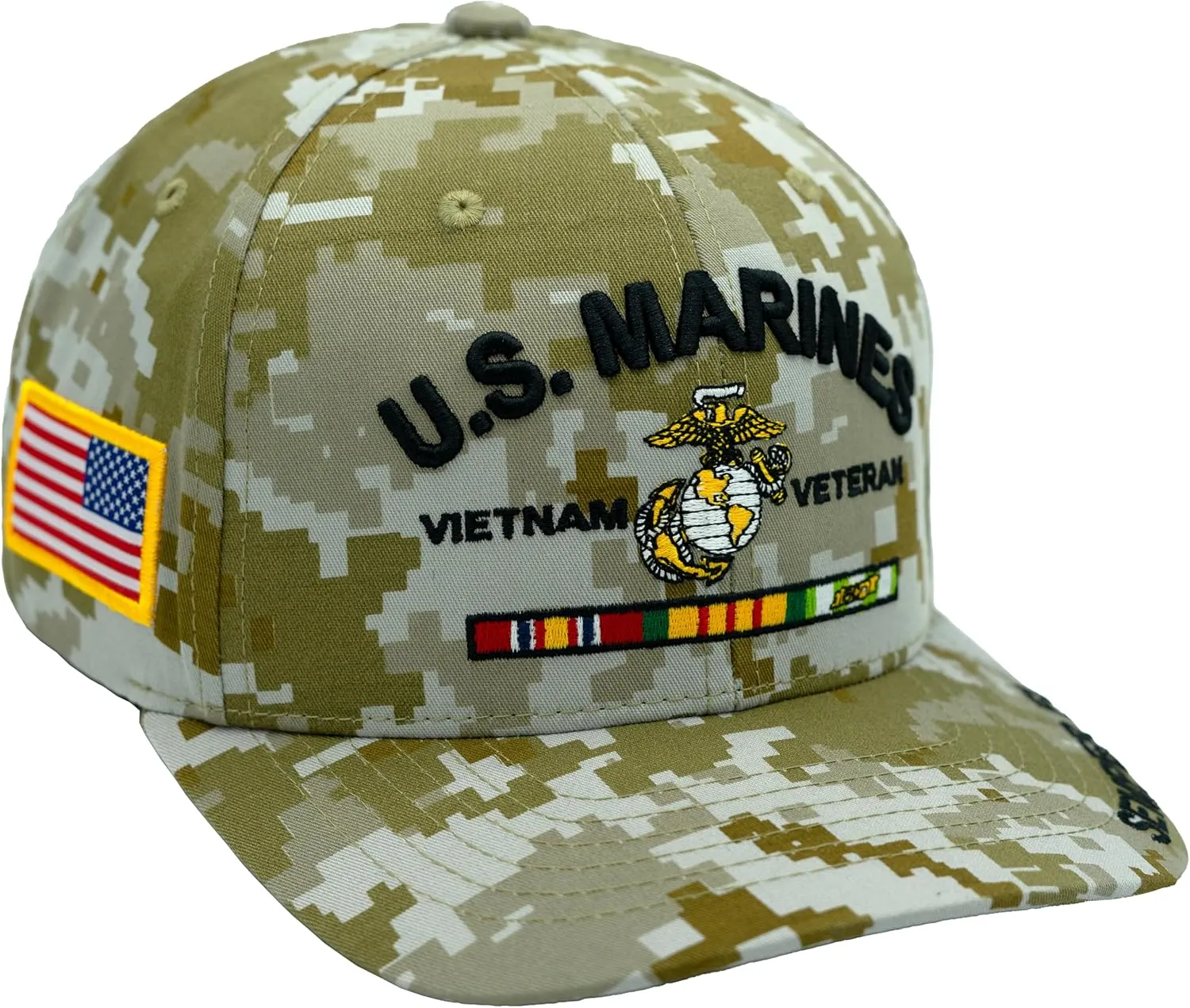 USMC Vietnam Veteran Hat for Men, Officially Licensed US Marine Corps Semper Fi Embroidered Veteran Baseball Cap