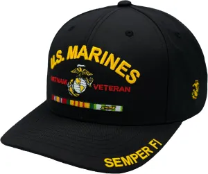 USMC Vietnam Veteran Hat for Men, Officially Licensed US Marine Corps Semper Fi Embroidered Veteran Baseball Cap