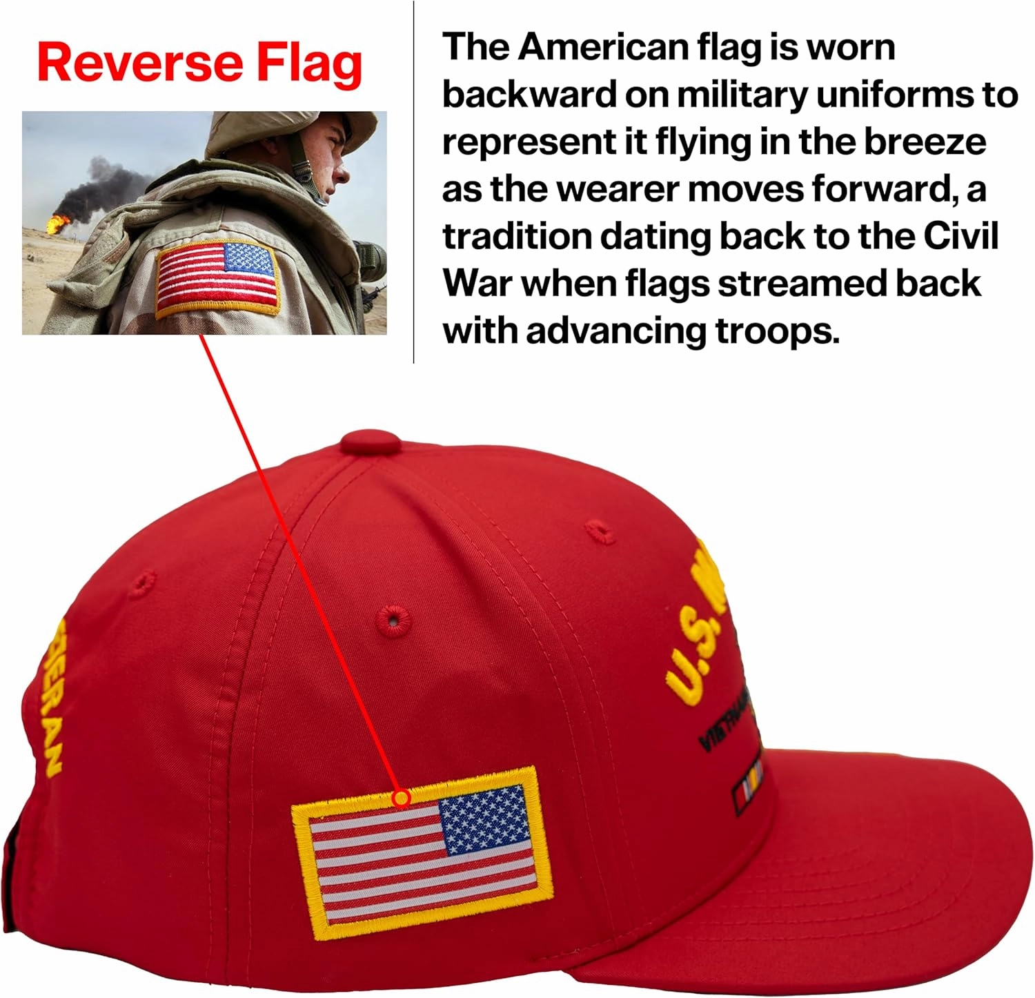 USMC Vietnam Veteran Hat for Men, Officially Licensed US Marine Corps Semper Fi Embroidered Veteran Baseball Cap