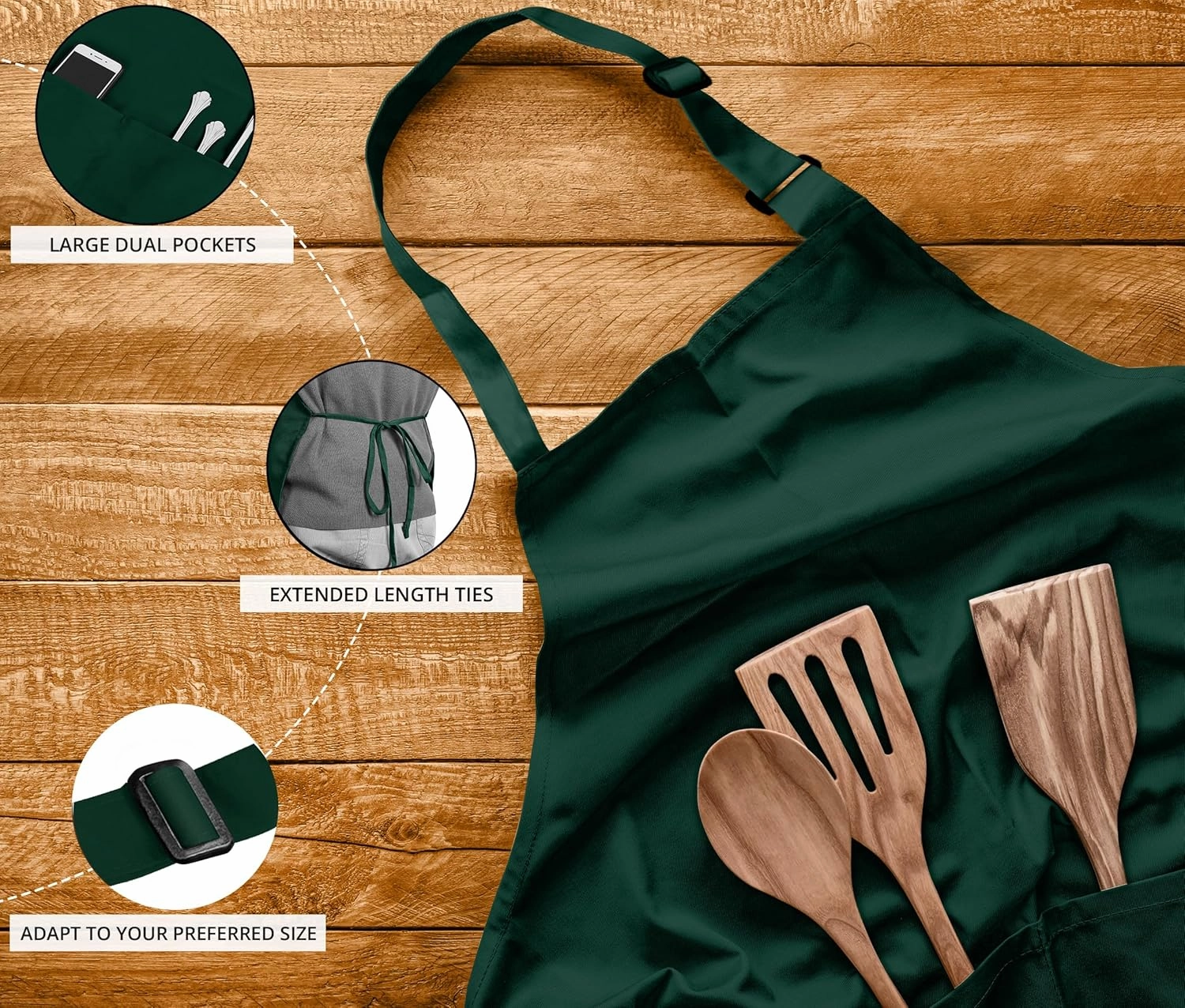 Utopia Kitchen 10 Pack Bib Apron Adjustable with 2 Pockets, Water and Oil Resistant, Cooking Kitchen Chef Apron for Women Men