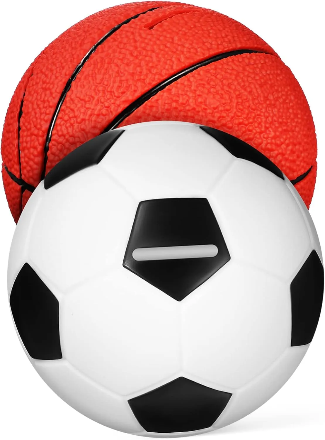 Vaguelly 2pcs Football Basketball Piggy Bank Themed Banks for Boy Girl Fun Savings Jar for Boys Girls Soccer Basketball Design Great for Room Decor Developing Financial Habits