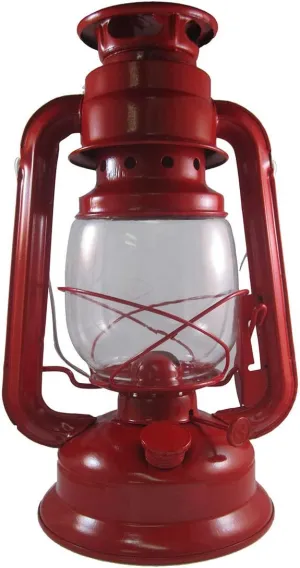 V&O 200-30030 Camper Brass Trim Oil Lantern, Red