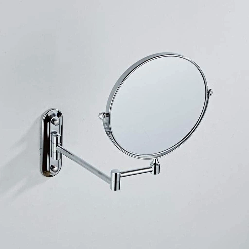 Vanity Mirror Makeup Mirror Wall Mount, Bathroom Mirror 6inch 360 Rotating Double Sided Round Cosmetic Mirror Shaving in Bedroom,Sliver_5X