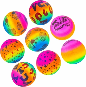 VANZACK 8pcs Inflatable Beach Balls Creative Rainbow Playthings for Material for Swimming Pool and Beach Fun Lightweight and Easy to Inflate