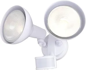 VAXCEL White Motion Sensor Dusk to Dawn Outdoor Security Flood Light - 240 Degree Range - 85 Ft