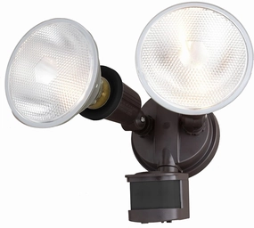 VAXCEL Bronze Motion Sensor Dusk to Dawn Outdoor Security Flood Light - 2 Adjustable Light Heads - 4 Modes
