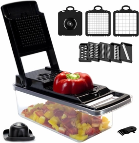 Vegetable Chopper, Pro Onion Chopper, 10 in 1 Multifunctional Chopper mandoline slicer and dicer, Dicing Machine, Veggie Chopper With 8 Blades, Carrot Chopper for Salad Potato Carrot Garlic