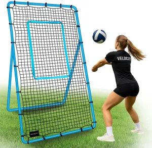 VELOCITY Adjustable Volleyball Rebounder Net, 7x4 ft, Training Equipment with Angle Customization, Durable & Portable with Travel Bag, Improve Volleying, Bumping, Spiking Skills