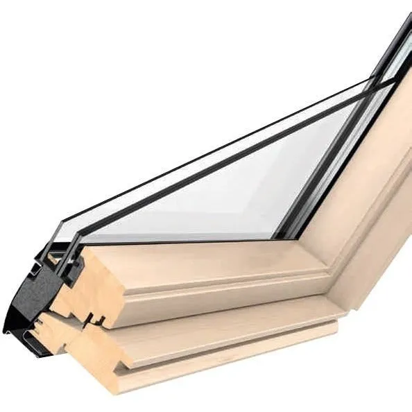 VELUX GGL FK04 3062 Triple Glazed & Noise Reduction Pine Centre-Pivot Roof Window (66 x 98 cm)