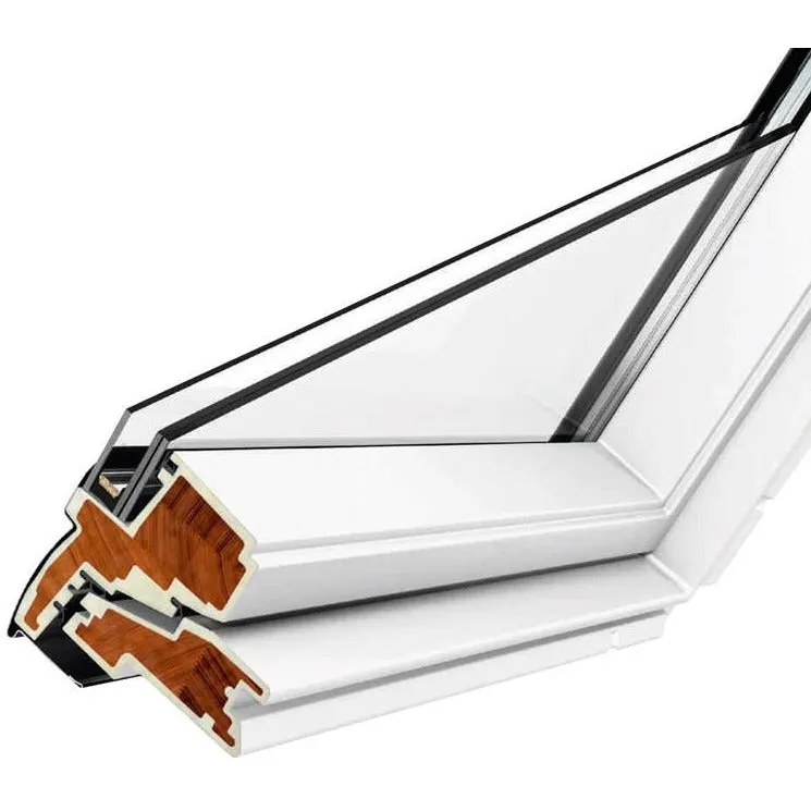 VELUX GGU FK04 0066 Triple Glazed White Polyurethane Centre-Pivot Roof Window (66 x 98 cm)