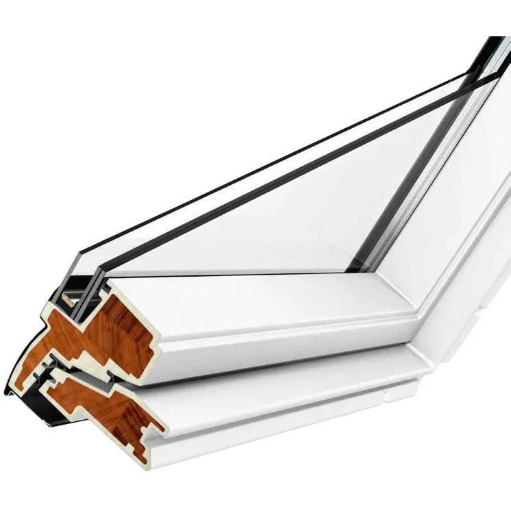 VELUX GGU UK04 0068 Triple Glazed Rain Noise Reduction White Polyurethane Centre-Pivot Roof Window (134 x 98 cm)