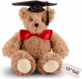 Vermont Teddy Bear Graduation Bear 13 Inches | Graduation Bears Class of 2025 with Black Cap and Red Bow, Designed in USA | Super Soft Collection