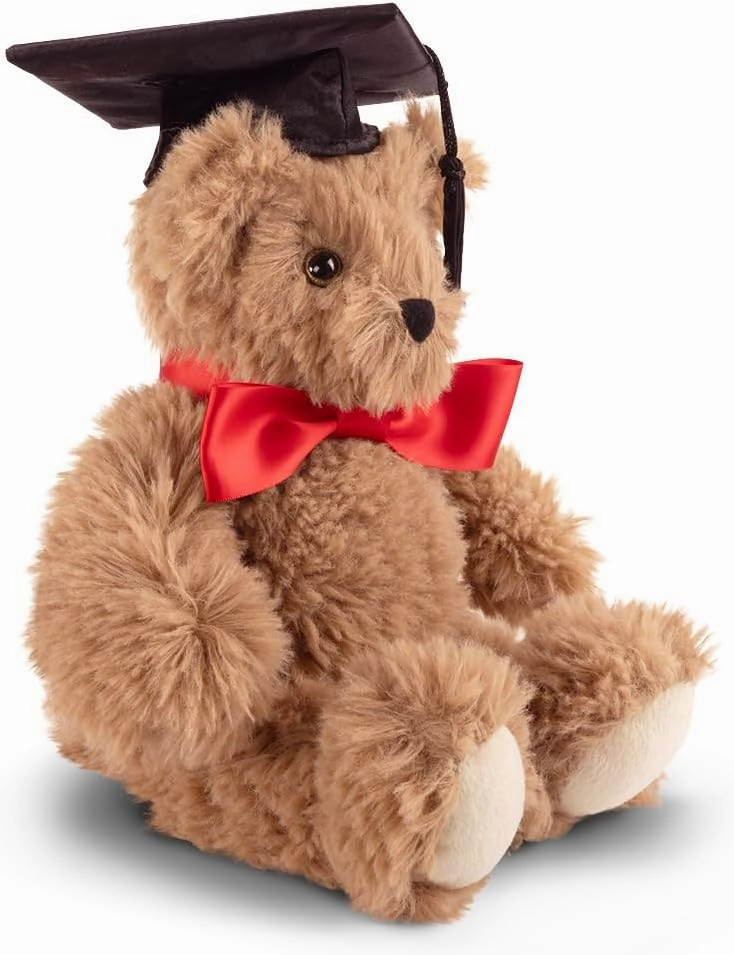 Vermont Teddy Bear Graduation Bear 13 Inches | Graduation Bears Class of 2025 with Black Cap and Red Bow, Designed in USA | Super Soft Collection