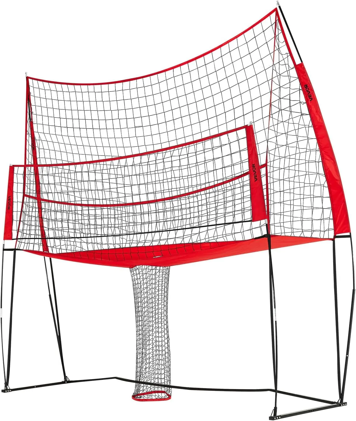 VEVOR Volleyball Training Net System,8 * 11/12 * 11ft/Pitching Practice/Spiking Practice/14 Net,Portable Net Station, Easy Setup Indoor Outdoor Target Net for Serving Spiking Setting