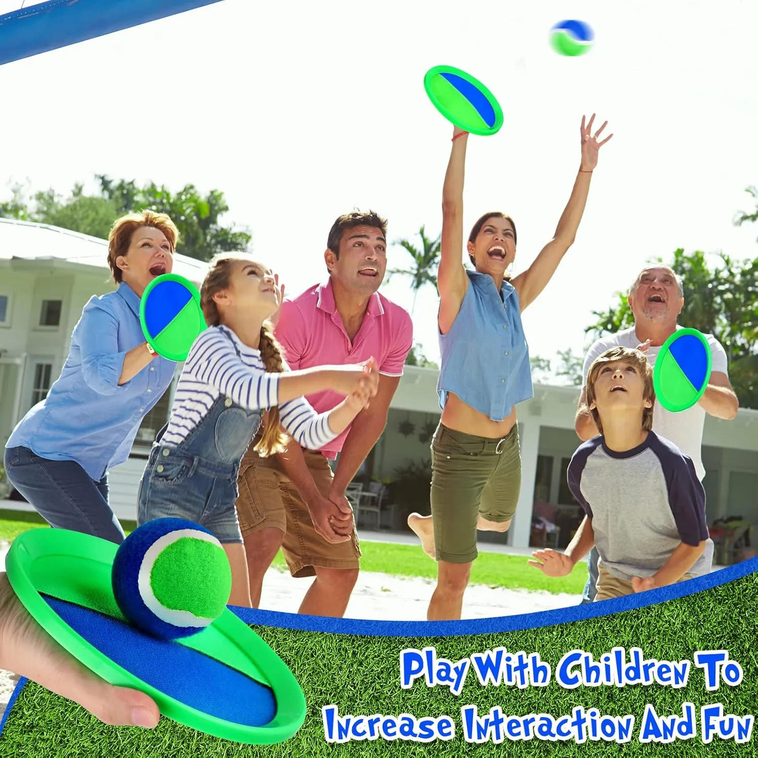 Vinsot Kids Toys Toss and Catch Ball Games 20 Paddles 10 Ball Catch Paddle for Outside Kids Outdoor Games Beach Toys Backyards Yard Lawn Playground Games Family Adults