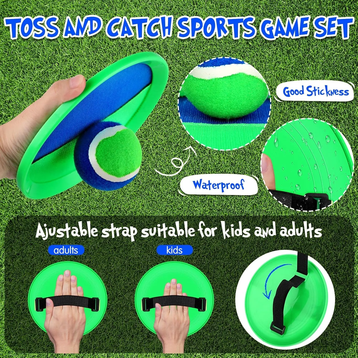 Vinsot Kids Toys Toss and Catch Ball Games 20 Paddles 10 Ball Catch Paddle for Outside Kids Outdoor Games Beach Toys Backyards Yard Lawn Playground Games Family Adults