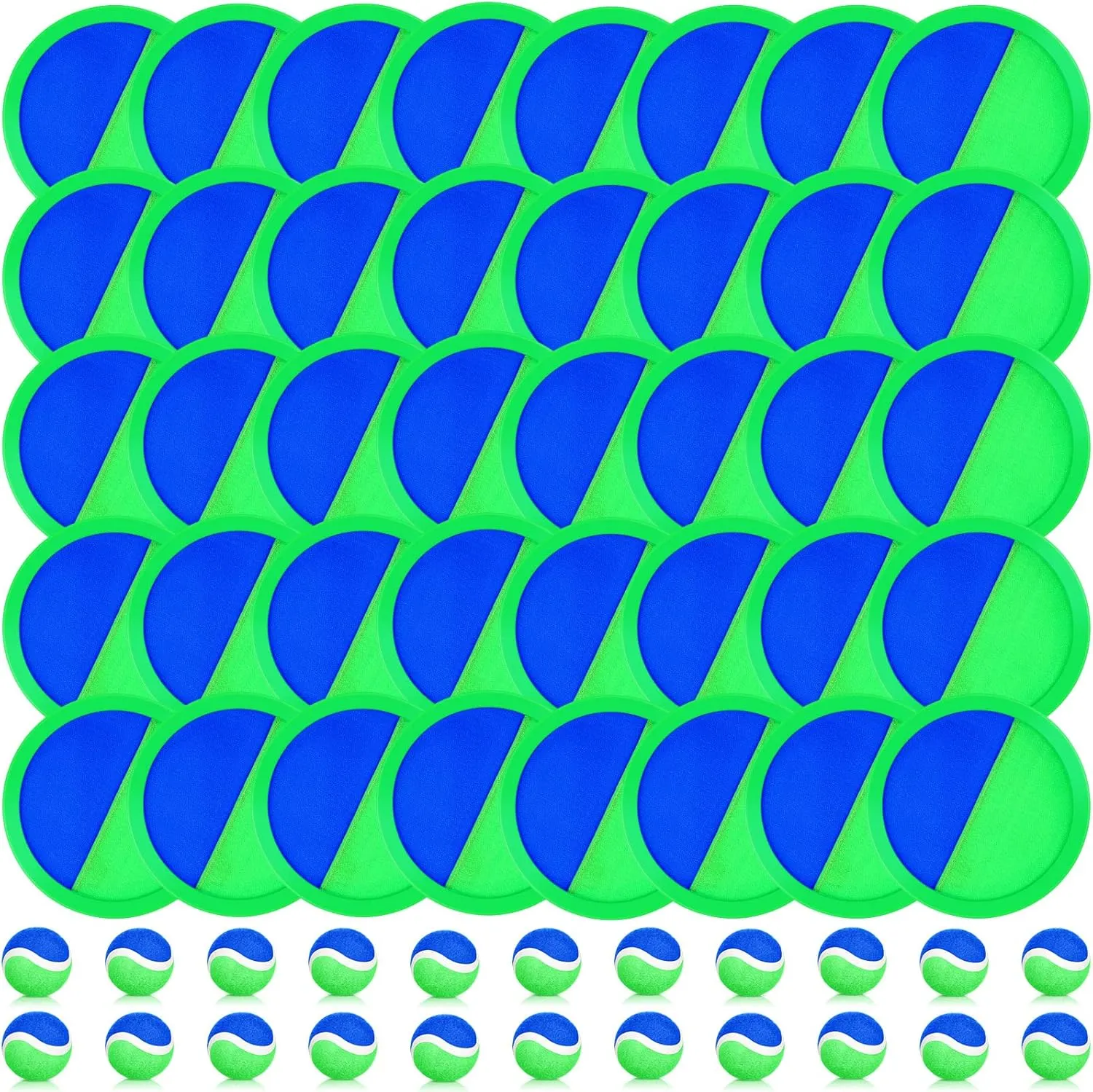 Vinsot Toss and Catch Game Set 40 Paddles 20 Balls Beach Yard Family Outdoor Sports Games Toss and Catch Set with Paddles Ball Nylon