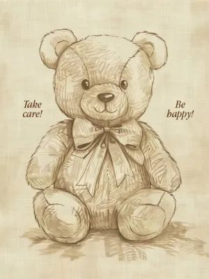 Vintage Teddy Print