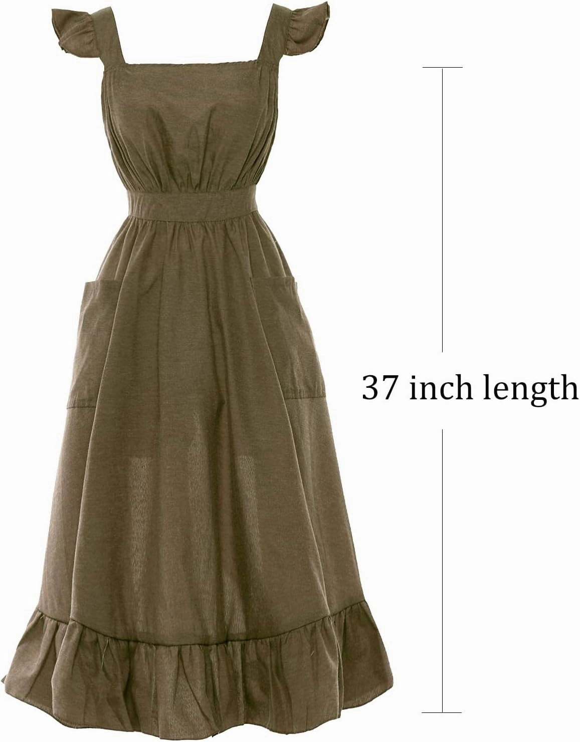 Vintage Ruffle Apron for Women Cross Back Garden Cooking Aprons